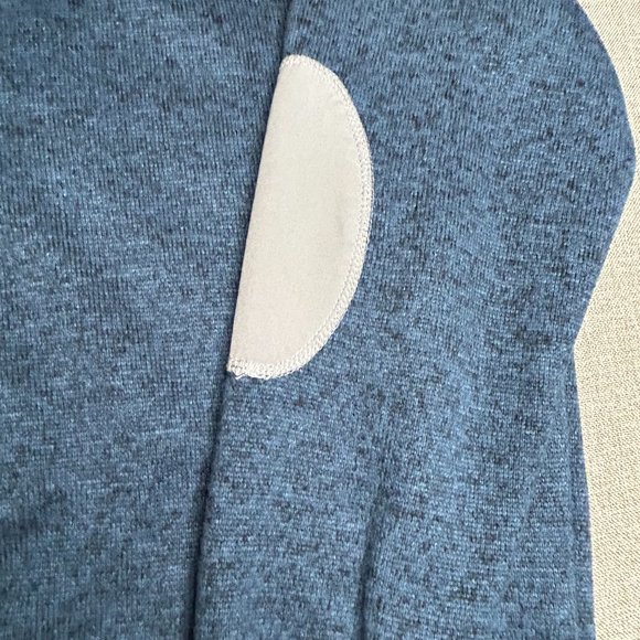 Renegade Club Men’s Sweater Fleece Pullover Small Blue w/ Gray Patches Half Zip - Picture 6 of 8